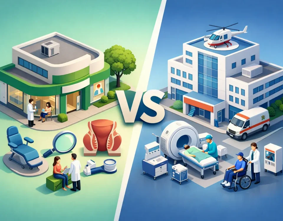 Hemorrhoid Clinic Versus Hospital Care Compared